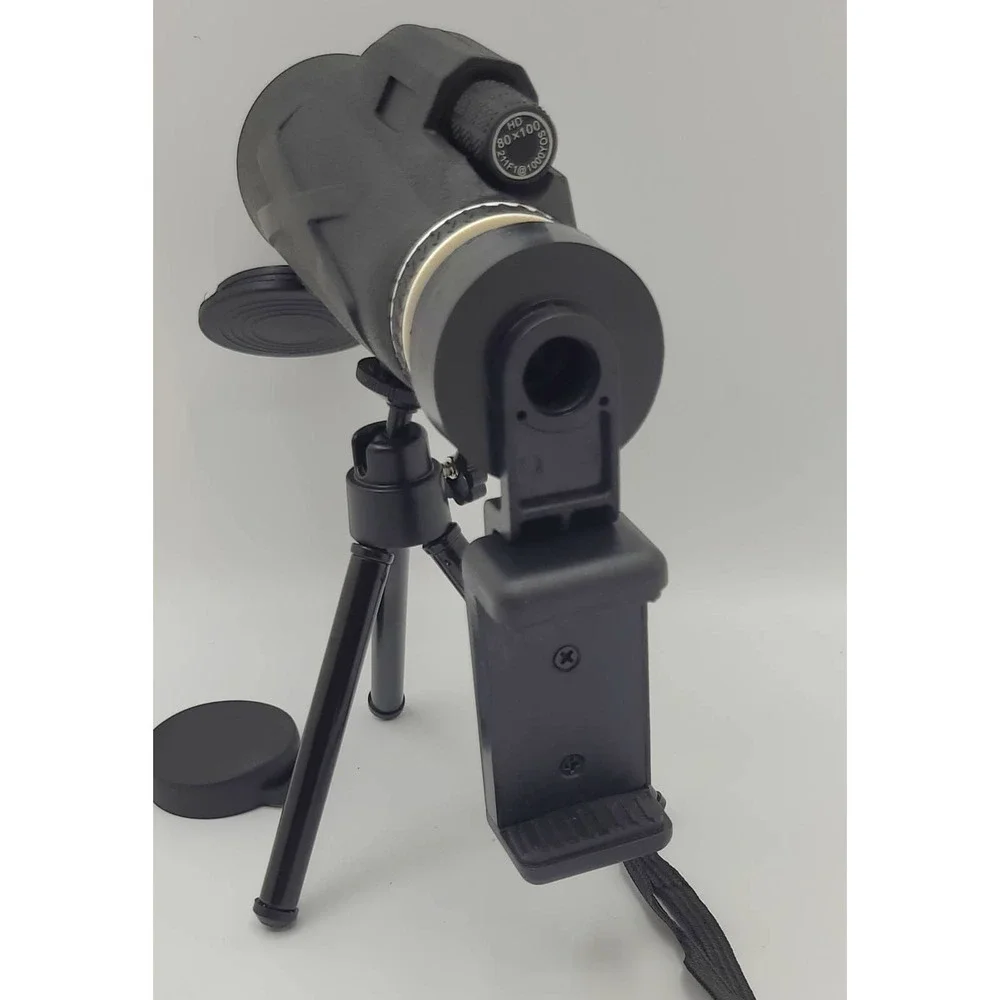 Monocular Telescope 80x100 HD with Smartphone Holder and Tripod